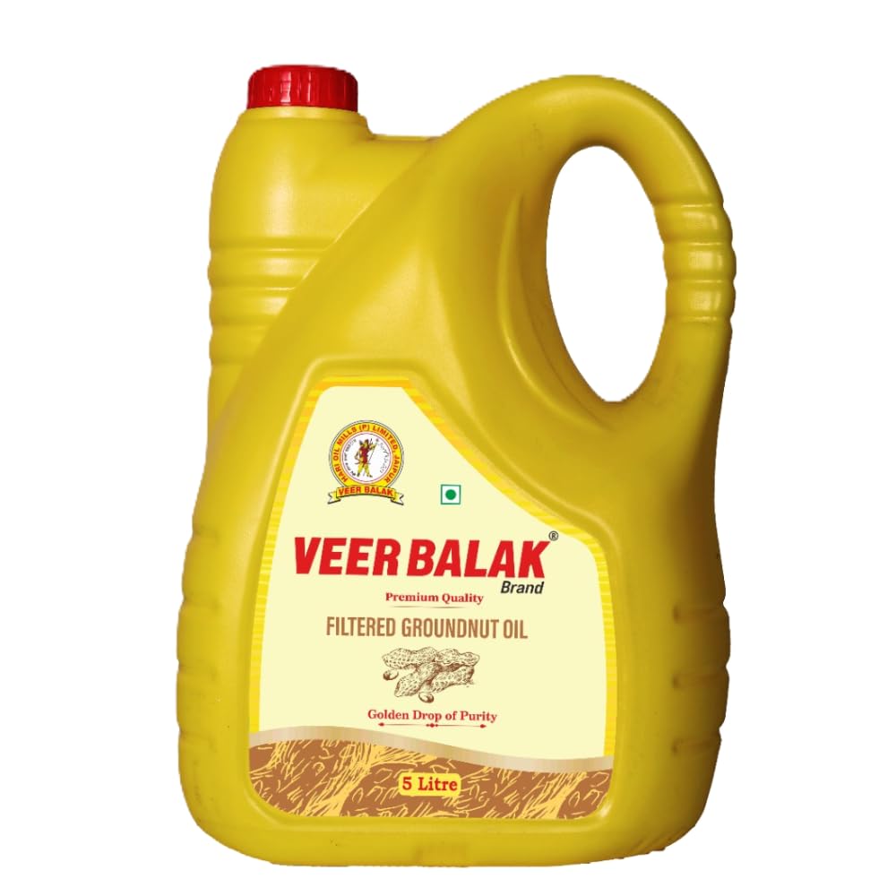 VEER BALAK Filtered Cold Pressed Groundnut (Peanut) Oil - 5 Litres