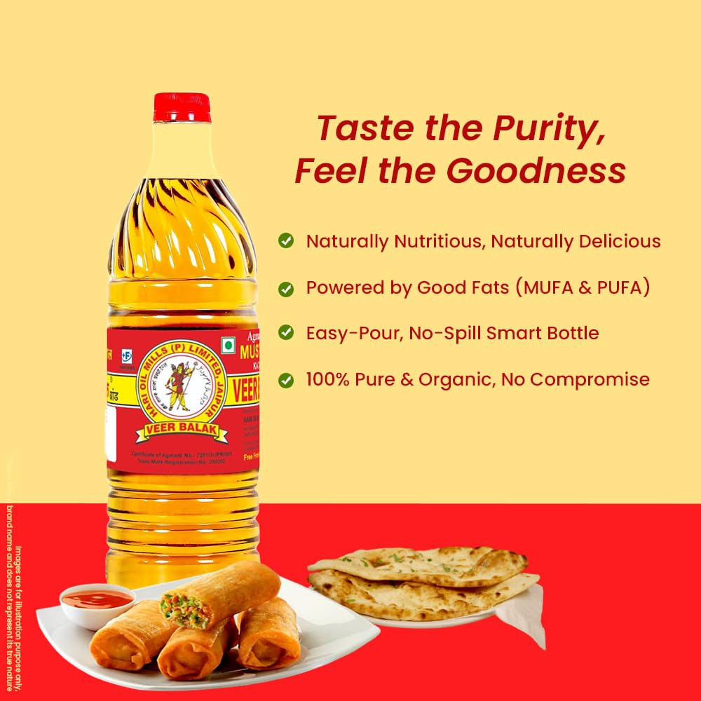 VEER BALAK Premium Kachi Ghani Mustard Oil - 200ML